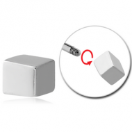 SURGICAL STEEL MICRO ATTACHMENT FOR 1.2MM THREADED PINS - SQUARE PIERCING