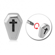 SURGICAL STEEL MICRO ATTACHMENT FOR 1.2MM THREADED PINS - CROSS PIERCING