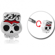SURGICAL STEEL MICRO ATTACHMENT FOR 1.2MM THREADED PINS - GHOST PIERCING