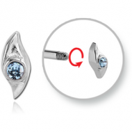 SURGICAL STEEL MICRO THREADED JEWELLED ATTACHMENT PIERCING