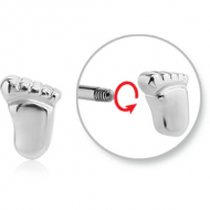 SURGICAL STEEL MICRO THREADED FOOT ATTACHMENT PIERCING