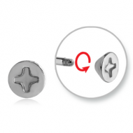 SURGICAL STEEL MICRO THREADED SCREW HEAD ATTACHMENT PIERCING