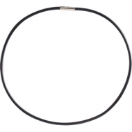 RUBBER NECKLACE WITH STAINLESS STEEL LOCKER