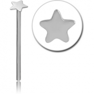 SURGICAL STEEL STAR STRAIGHT NOSE STUD 15MM PIERCING