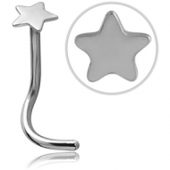 SURGICAL STEEL STAR CURVED NOSE STUD