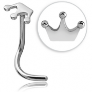 SURGICAL STEEL CROWN CURVED NOSE STUD PIERCING