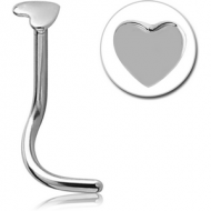 SURGICAL STEEL HEART CURVED NOSE STUD PIERCING