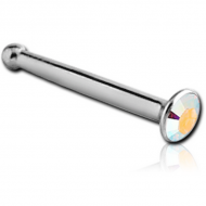 SURGICAL STEEL VALUE CRYSTAL JEWELLED NOSE BONE WITH STONE BONDING PIERCING