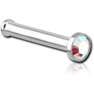 SURGICAL STEEL VALUE JEWELLED NOSE BONE WITH SET STONE PIERCING