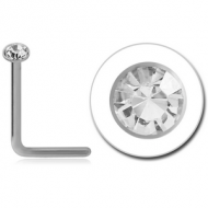 STERLING SILVER 925 JEWELLED 90 DEGREE NOSE STUD
