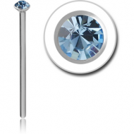 STERLING SILVER 925 JEWELLED STRAIGHT NOSE STUD PIERCING