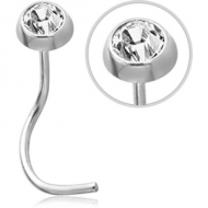 STERLING SILVER 925 JEWELLED CURVED NOSE STUD