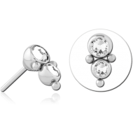 SURGICAL STEEL JEWELLED THREADLESS ATTACHMENT PIERCING