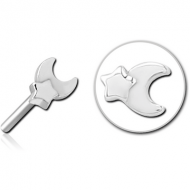 SURGICAL STEEL THREADLESS ATTACHMENT - CRESCENT AND STAR PIERCING