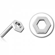 SURGICAL STEEL THREADLESS ATTACHMENT - HEXAGON PIERCING