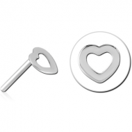 SURGICAL STEEL THREADLESS ATTACHMENT - HEART PIERCING