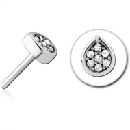 SURGICAL STEEL JEWELLED THREADLESS ATTACHMENT - DROP PIERCING