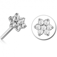 SURGICAL STEEL JEWELLED THREADLESS ATTACHMENT - FLOWER PIERCING