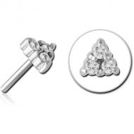 SURGICAL STEEL JEWELLED THREADLESS ATTACHMENT - TRIANGLE PIERCING