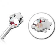 SURGICAL STEEL JEWELLED THREADLESS ATTACHMENT - STAR AND GEM PIERCING