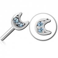 SURGICAL STEEL JEWELLED THREADLESS ATTACHMENT - CRESCENT PRONGS PIERCING