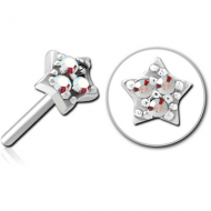 SURGICAL STEEL JEWELLED THREADLESS ATTACHMENT - STAR PRONGS PIERCING