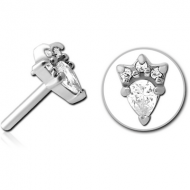 SURGICAL STEEL JEWELLED THREADLESS ATTACHMENT - JESTER HAT PIERCING