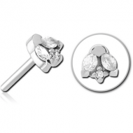 SURGICAL STEEL JEWELLED THREADLESS ATTACHMENT PIERCING