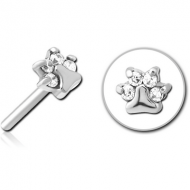 SURGICAL STEEL JEWELLED THREADLESS ATTACHMENT - ANIMAL PAW PIERCING