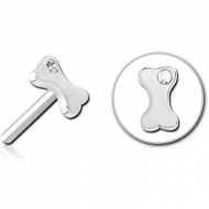 SURGICAL STEEL JEWELLED THREADLESS ATTACHMENT - BONE PIERCING