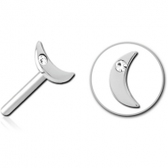 SURGICAL STEEL JEWELLED THREADLESS ATTACHMENT - CRESCENT SINGLE GEM PIERCING