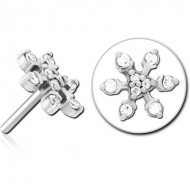 SURGICAL STEEL JEWELLED THREADLESS ATTACHMENT - SNOWFLAKE PIERCING