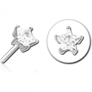 SURGICAL STEEL JEWELLED THREADLESS ATTACHMENT - STAR PIERCING