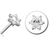 SURGICAL STEEL JEWELLED THREADLESS ATTACHMENT - FLOWER PIERCING