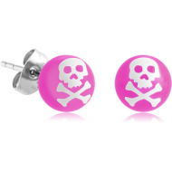 PAIR OF PRINTED UV ACRYLIC BALL EAR STUDS