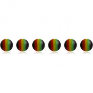 PACK OF 6 ACRYLIC RASTA BALL PIERCING