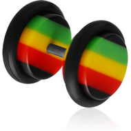 ACRYLIC RASTA FAKE PLUG PIERCING