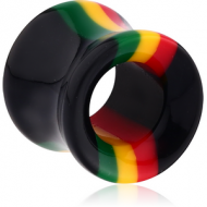 ACRYLIC RASTA DOUBLE FLARED TUNNEL PIERCING