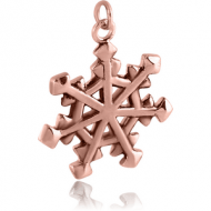 ROSE GOLD PVD COATED BRASS SNOWFLAKE CHARM
