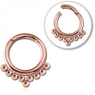 ROSE GOLD PVD COATED SURGICAL STEEL HINGED SEGMENT RING