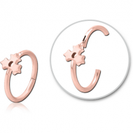 ROSE GOLD PVD COATED SURGICAL STEEL HINGED SEPTUM RING - TRIPLE STAR PIERCING