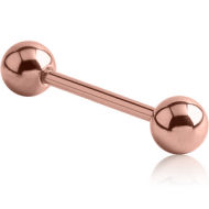 ROSE GOLD PVD COATED SURGICAL STEEL BARBELL PIERCING