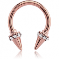 ROSE GOLD PVD COATED SURGICAL STEEL JEWELLED CIRCULAR SEPTUM RING