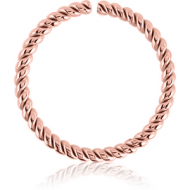 ROSE GOLD PVD COATED SURGICAL STEEL SEAMLESS RING - TWIST PIERCING