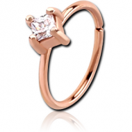 ROSE GOLD PVD COATED SURGICAL STEEL JEWELLED SEAMLESS RING