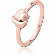 ROSE GOLD PVD COATED SURGICAL STEEL SEAMLESS RING - EYE STAR PIERCING