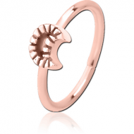 ROSE GOLD PVD COATED SURGICAL STEEL SEAMLESS RING - CRESCENT PIERCING