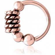 ROSE GOLD PVD COATED SURGICAL STEEL SEAMLESS RING PIERCING