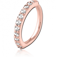 ROSE GOLD PVD COATED SURGICAL STEEL JEWELLED SEAMLESS RING PIERCING