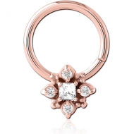 ROSE GOLD PVD COATED SURGICAL STEEL JEWELLED SEAMLESS RING